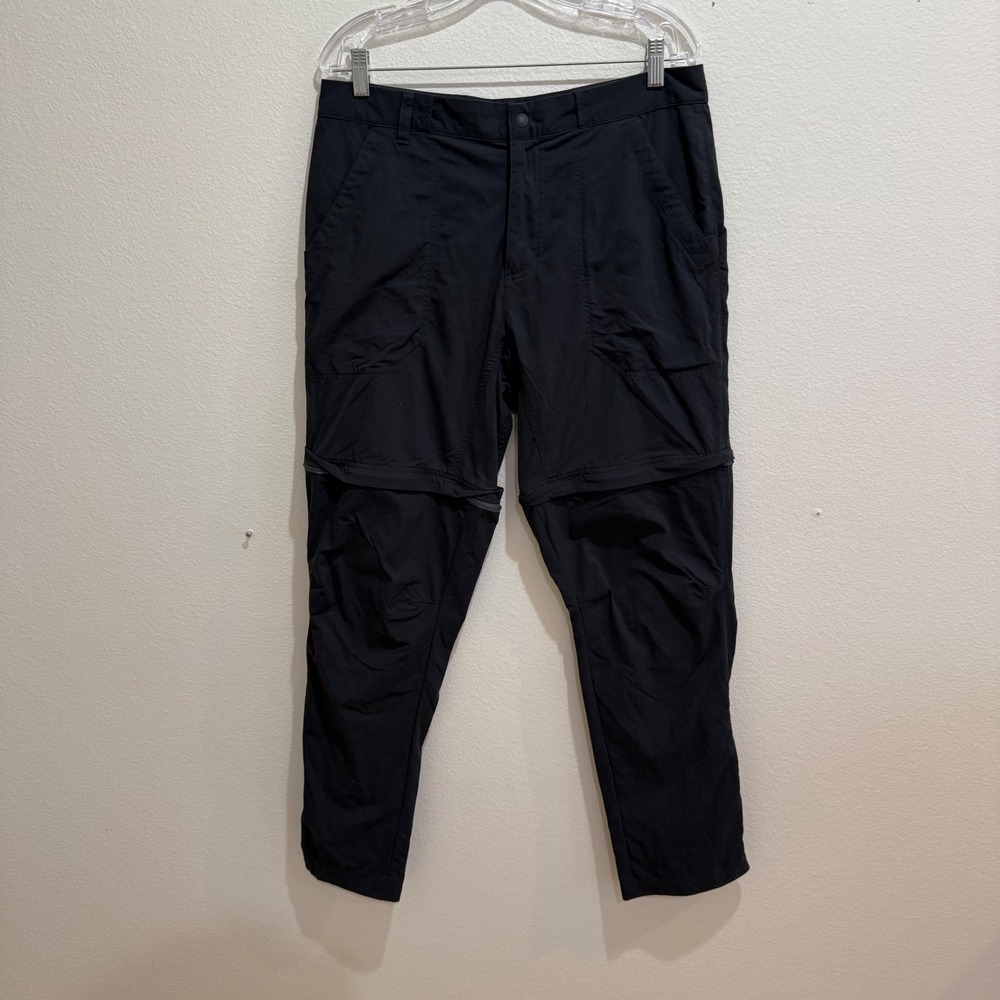 Mountain Hardwear Basin Convertible Pants Mens 34 Black Hiking Zip Off OM9251
